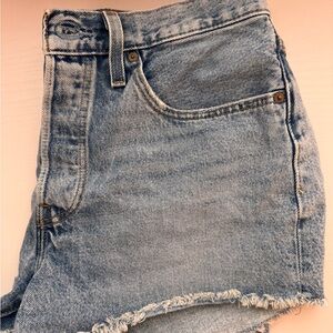 Levi's Light Blue High Waist Denim Shorts